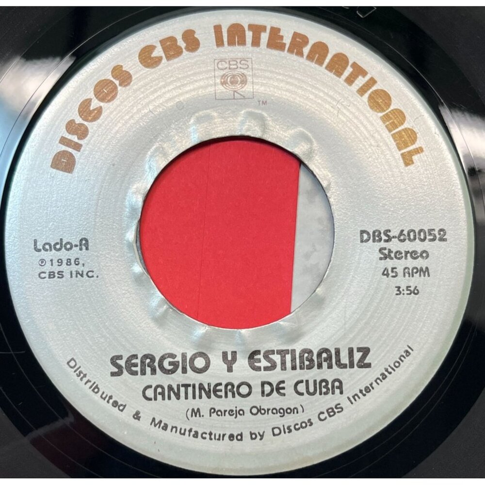 Sergio Y Estibaliz Cantinero De Cuba / Navegar 45 Vinyl 80s Latin Disco CBS